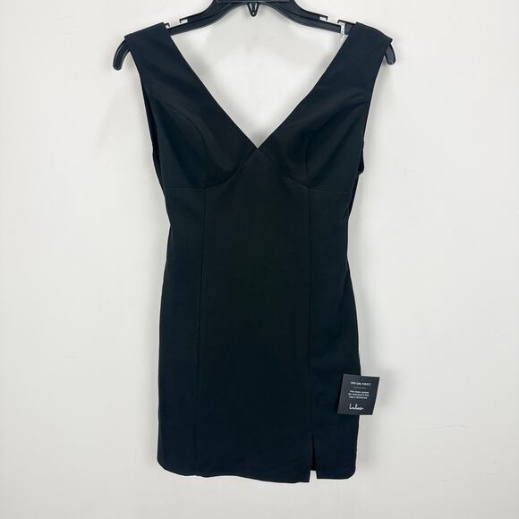 Lulus Perfection Bound Black Sleeveless Cowl Back Mini Dress Party Medium NWT - Picture 6 of 11
